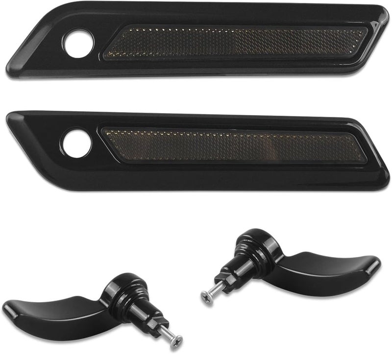 SWESGI Saddle Bag Latch Cover Lid Hinge Latch Covers and Saddlebag Lid Lifters Lever Latch Kit Fit for Harley Touring Street Glide Electra Glide 2014-2024(Lever B+Reflectors B) - Image 2